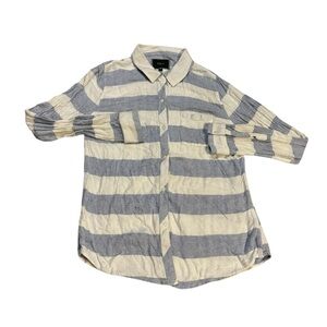 Rails Button Down‎ Short Blue and White Stripes Size Medium